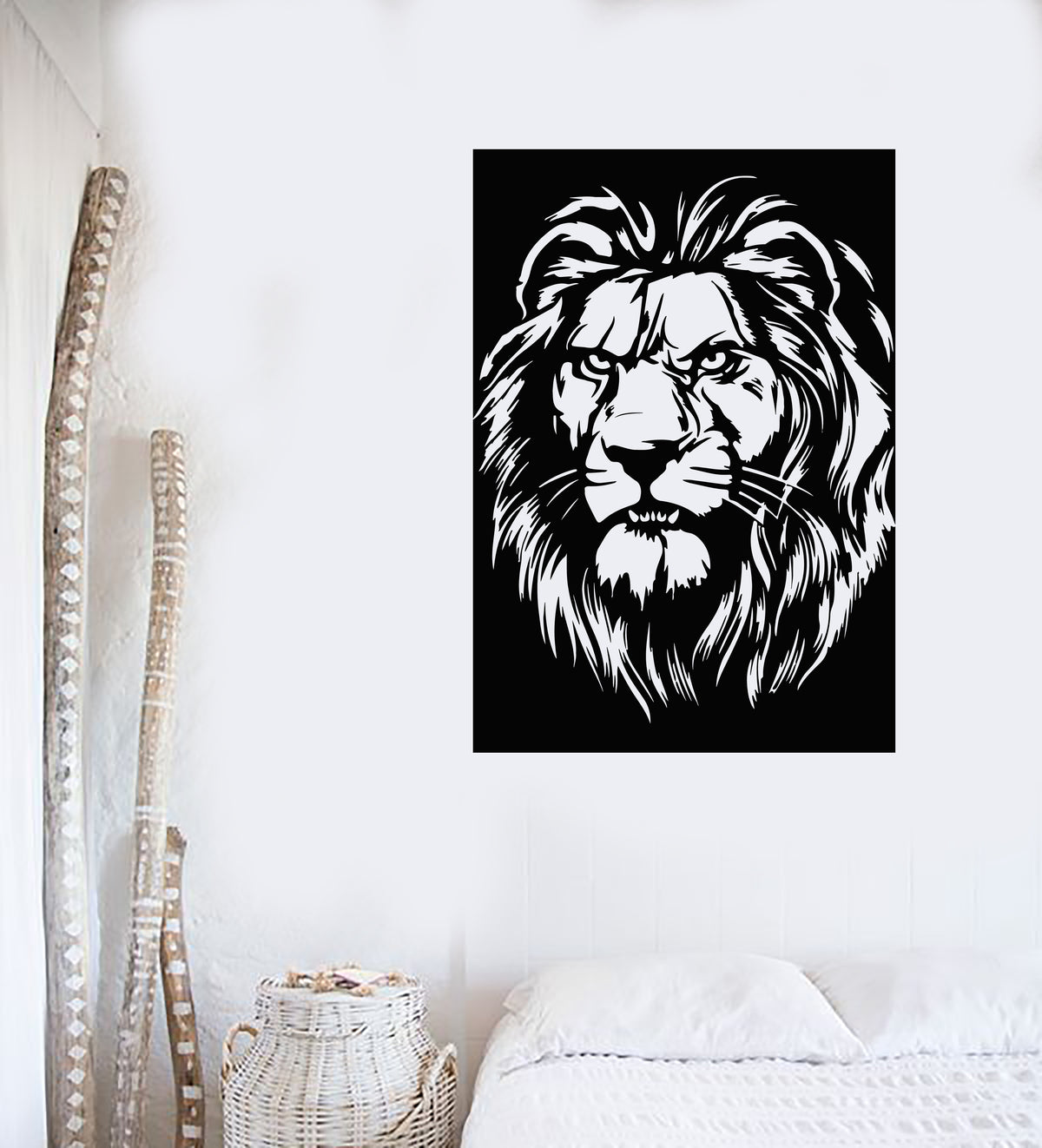Vinyl Wall Decal Tribal Symbol African Lion King Head Stickers Mural ...