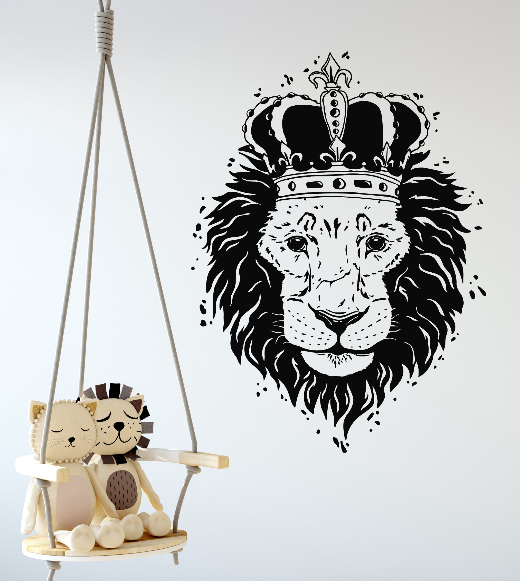Vinyl Wall Decal African King Animal Lion King Head Predator Crown Sti ...