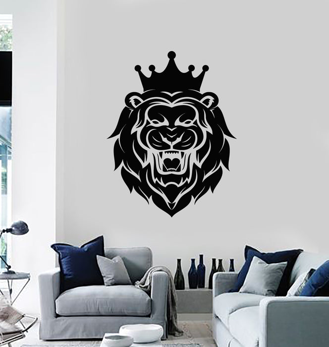 Vinyl Wall Decal Predator King Tribal Simbol Lion Head Stickers Mural (g3686)