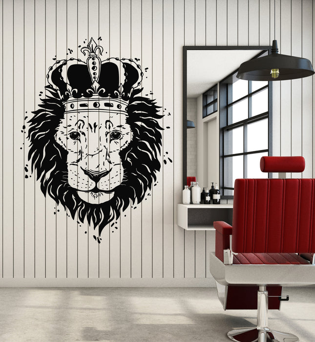 Vinyl Wall Decal African King Animal Lion King Head Predator Crown Stickers Mural (g7449)