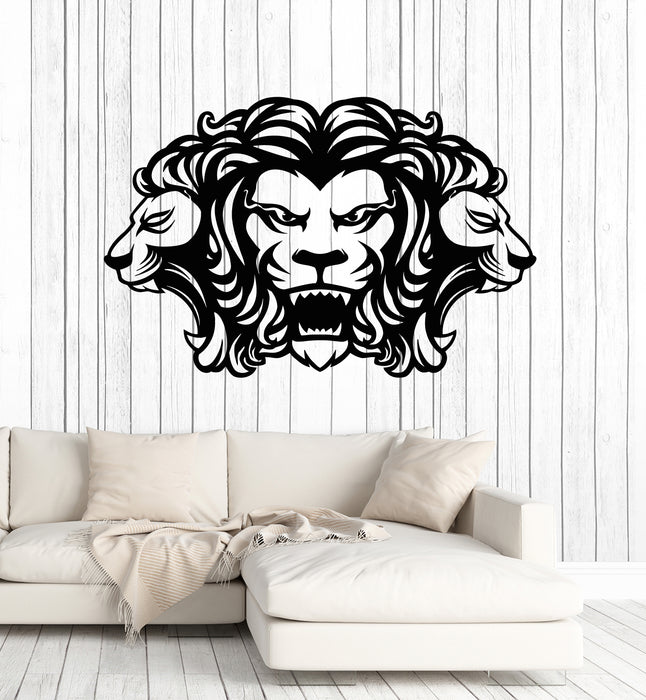 Vinyl Wall Decal Wild Animal Lions Head Symbol Ornament Stickers Mural (g4944)