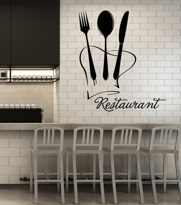 Vinyl Wall Decal Restaurant Fork Knife Spoon Kitchen Tools Stickers Mural (g4945)