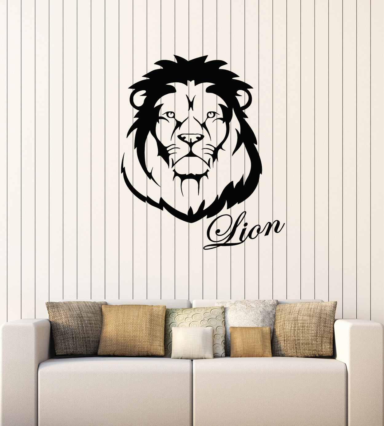Vinyl Wall Decal African King Lion Head Wild Animal Predator Stickers ...