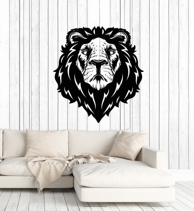 Vinyl Wall Decal Aggressive Tribal Lion Head Predator Wild Animal Stickers Mural (g4619)