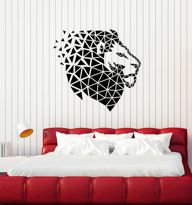 Vinyl Wall Decal Polygonal Lion King Head Wild Animal Stickers Mural (g4712)