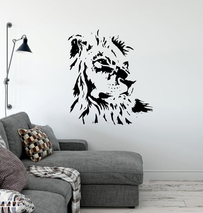 Vinyl Wall Decal Lion Predator Animal Living Room Man Cave Stickers Mural (ig6403)