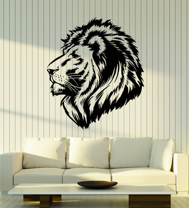 Vinyl Wall Decal Lion Head Tribal Symbol Wild Animal Predator Stickers Mural (g2845)