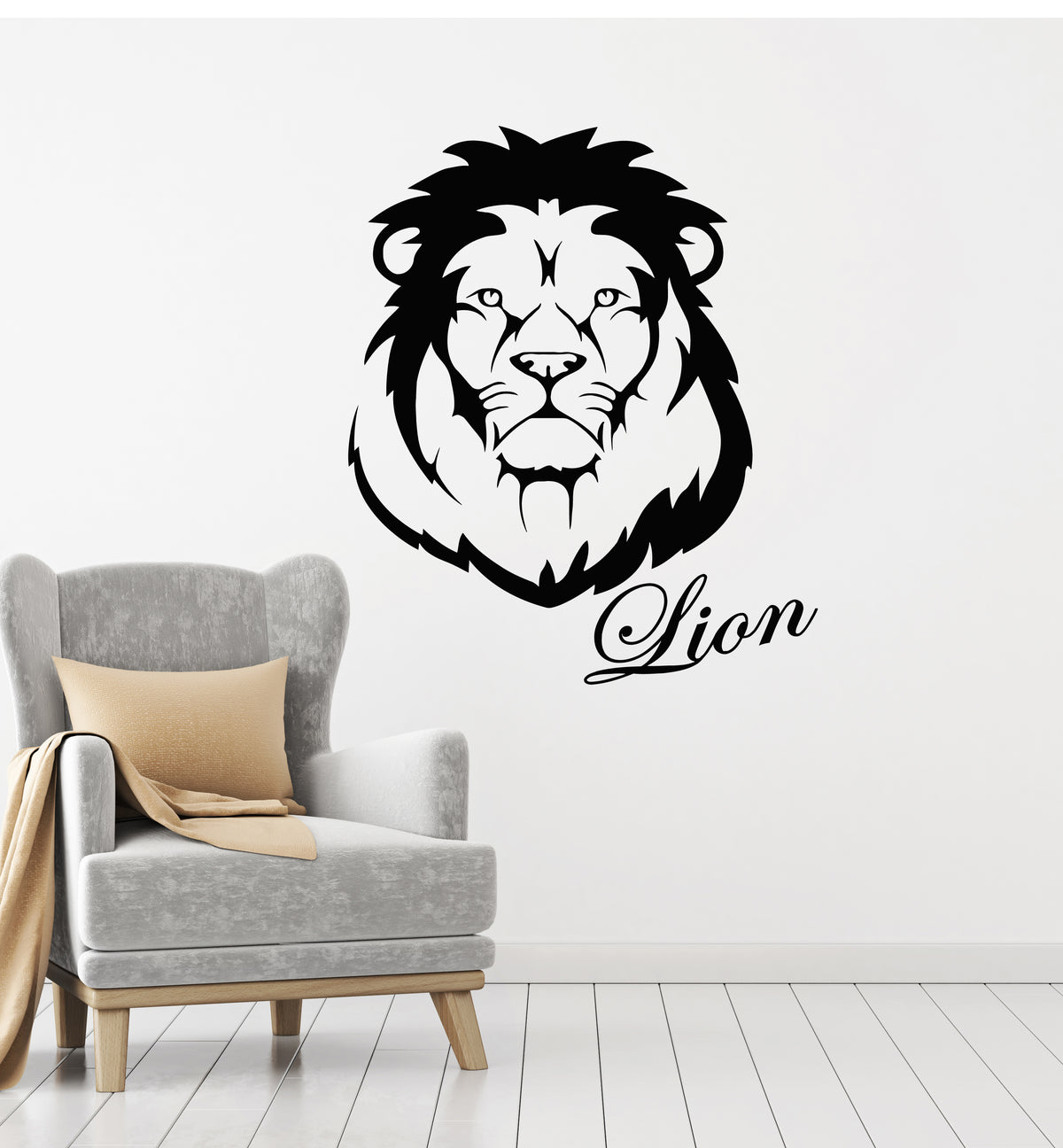 Vinyl Wall Decal African King Lion Head Wild Animal Predator Stickers ...