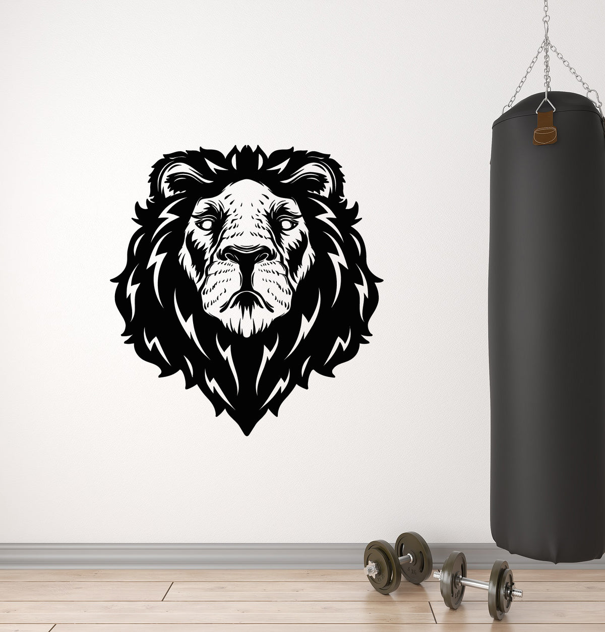 Vinyl Wall Decal Aggressive Tribal Lion Head Predator Wild Animal Stic ...