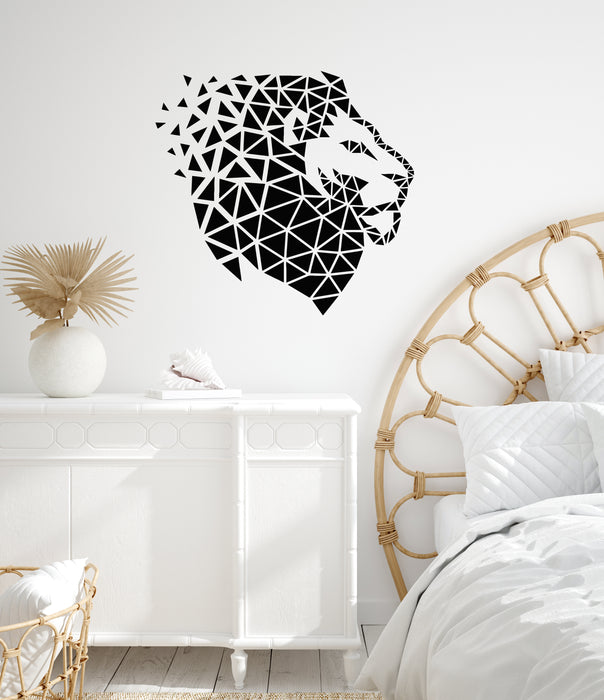 Vinyl Wall Decal Polygonal Lion King Head Wild Animal Stickers Mural (g4712)