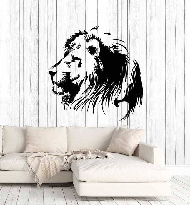 Vinyl Wall Decal Lion Head Wild Tribal Animal King Symbol Stickers Mural (g4891)