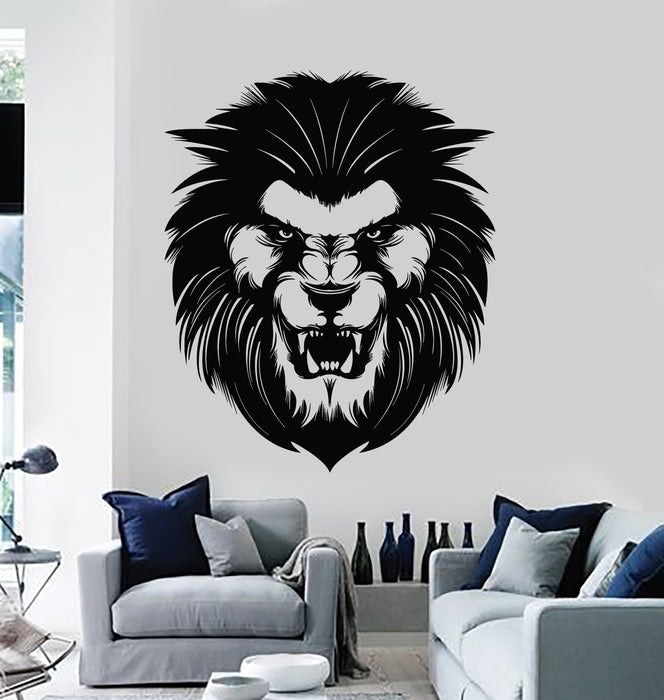 Vinyl Wall Decal Lion Predator Aggressive Tribal Animal Head Stickers Mural (g4966)
