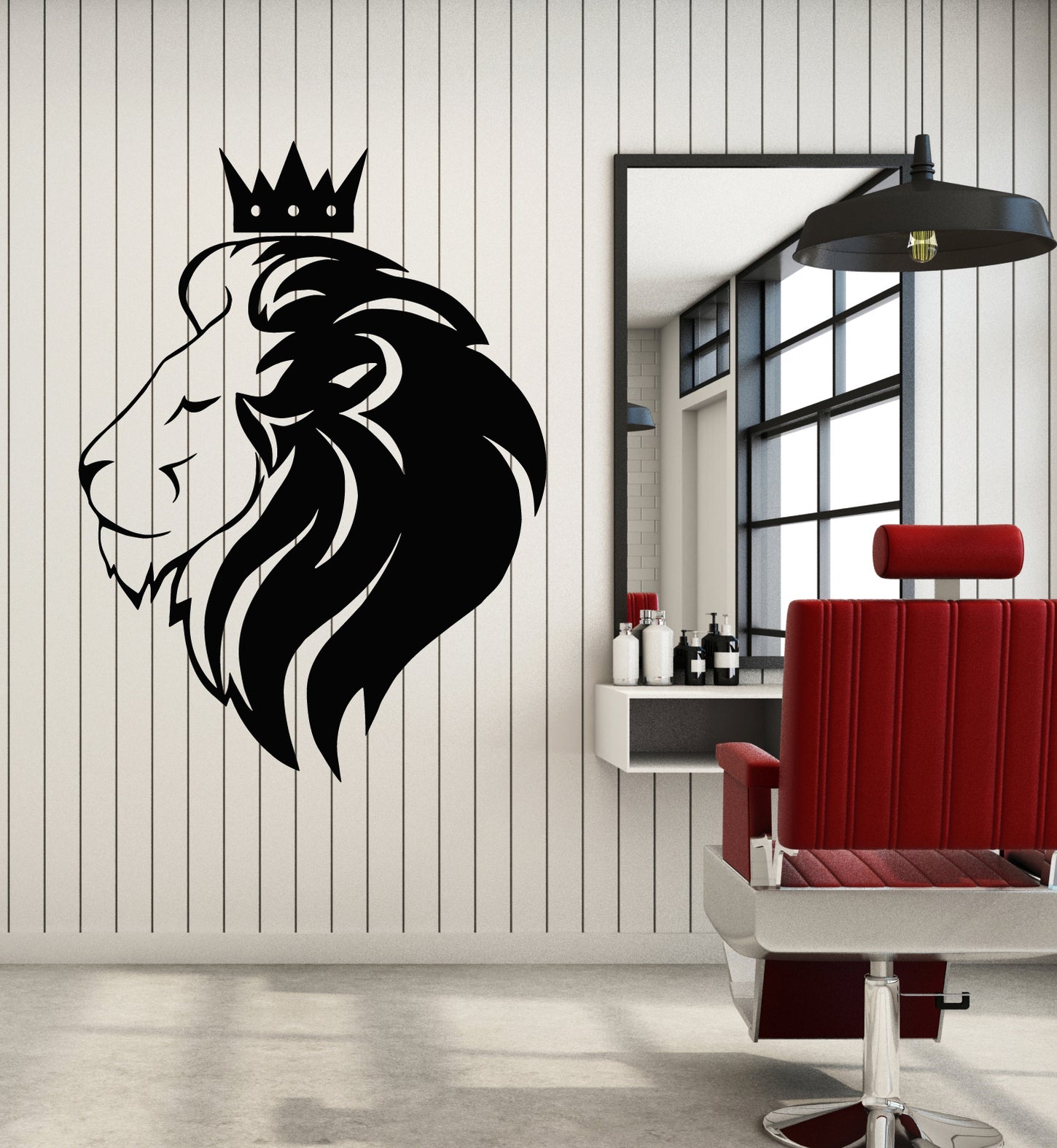 Vinyl Wall Decal Lion Head Predator King Tribal Symbol Wild Animal Sti ...