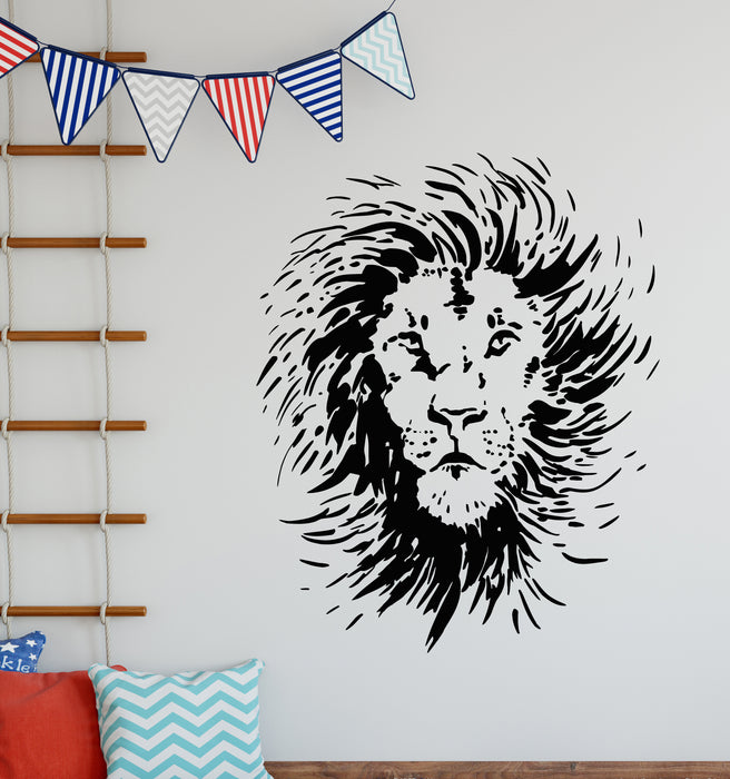 Vinyl Wall Decal Abstract Lion Head Wild African Animal Kids Room Stickers Mural (g5899)