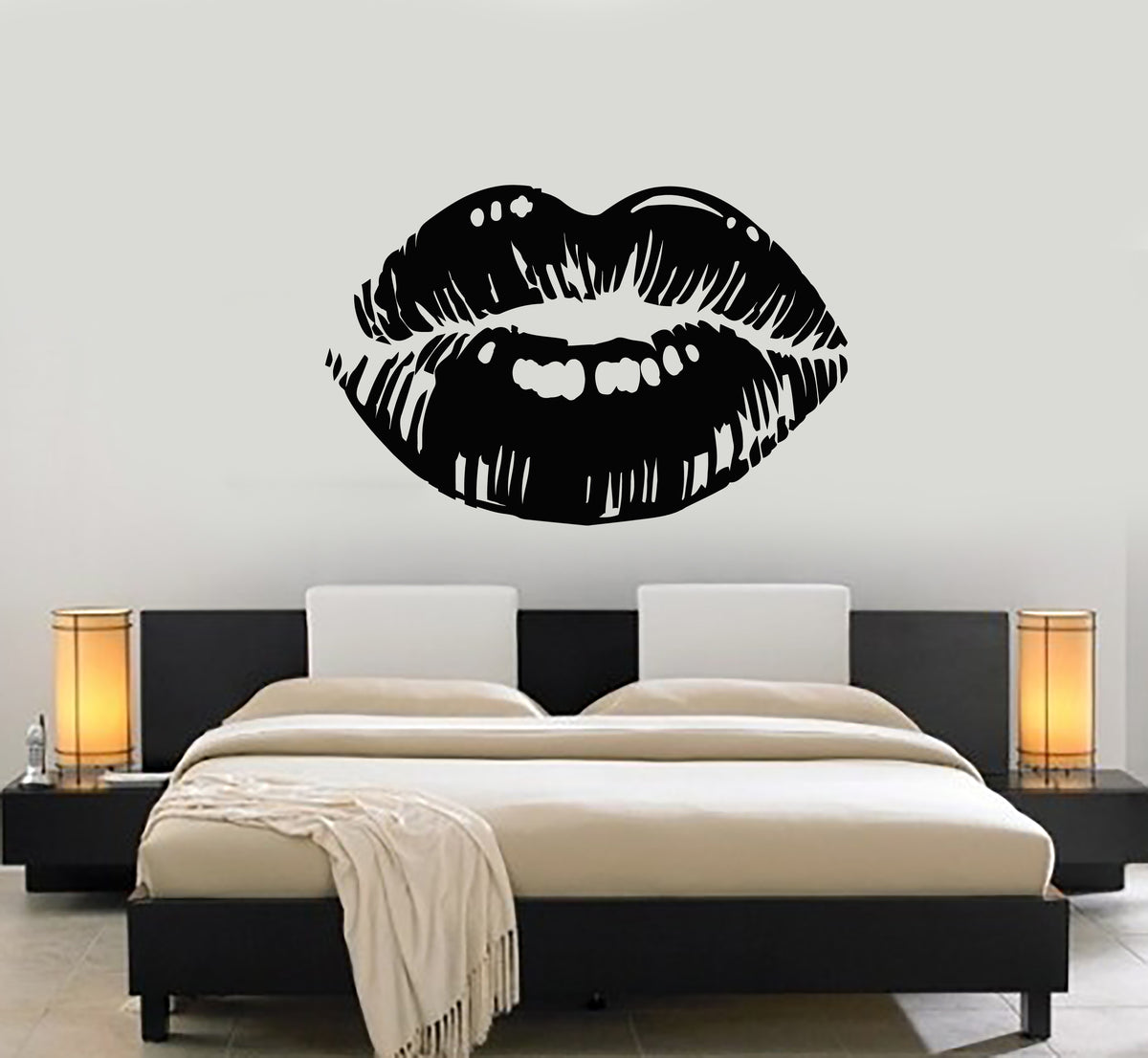 Vinyl Wall Decal Sexy Girl Full Female Lips Bedroom Interior Decor Sti — Wallstickers4you 3595