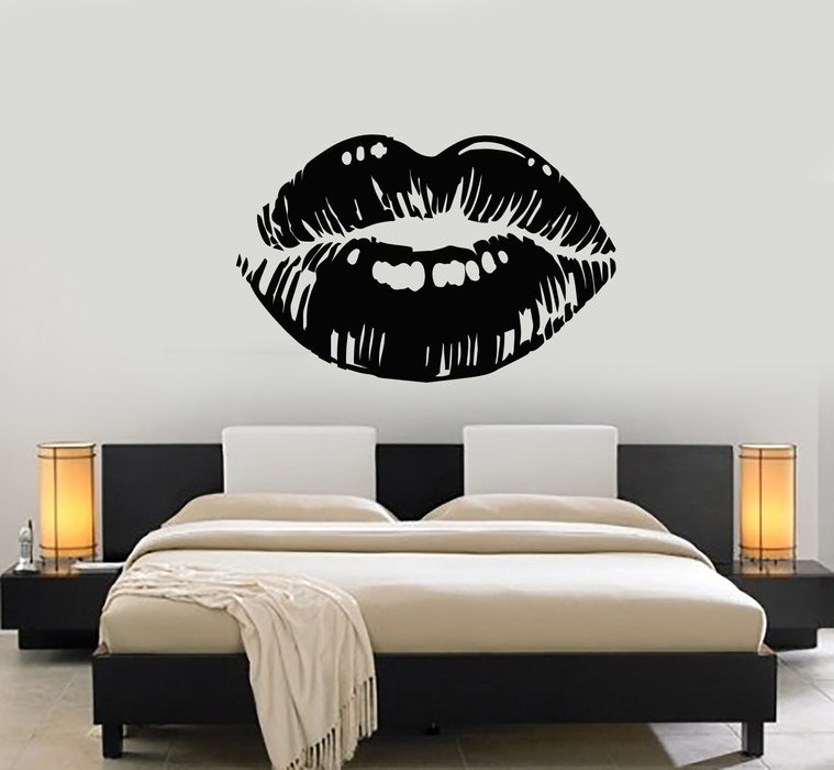 Vinyl Wall Decal Sexy Girl Full Female Lips Bedroom Interior Decor Stickers Mural (g671)