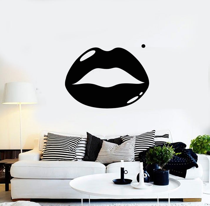 Vinyl Wall Decal Full Sexy Lips Ladies' Room Girl Fashion Mole Beauty Stickers Mural (g1074)