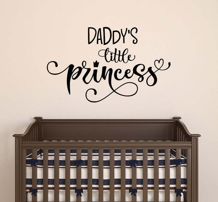 Autocollant mural en vinyle avec mots « Daddy's Little Princess » pour chambre d'enfant, 57,1 cm x 33 cm, gz183