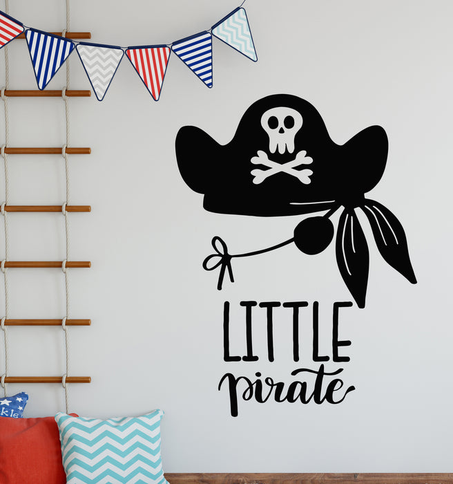 Vinyl Wall Decal Little Pirate Kids Room Sea Ship Decor Stickers Mural (g5331)