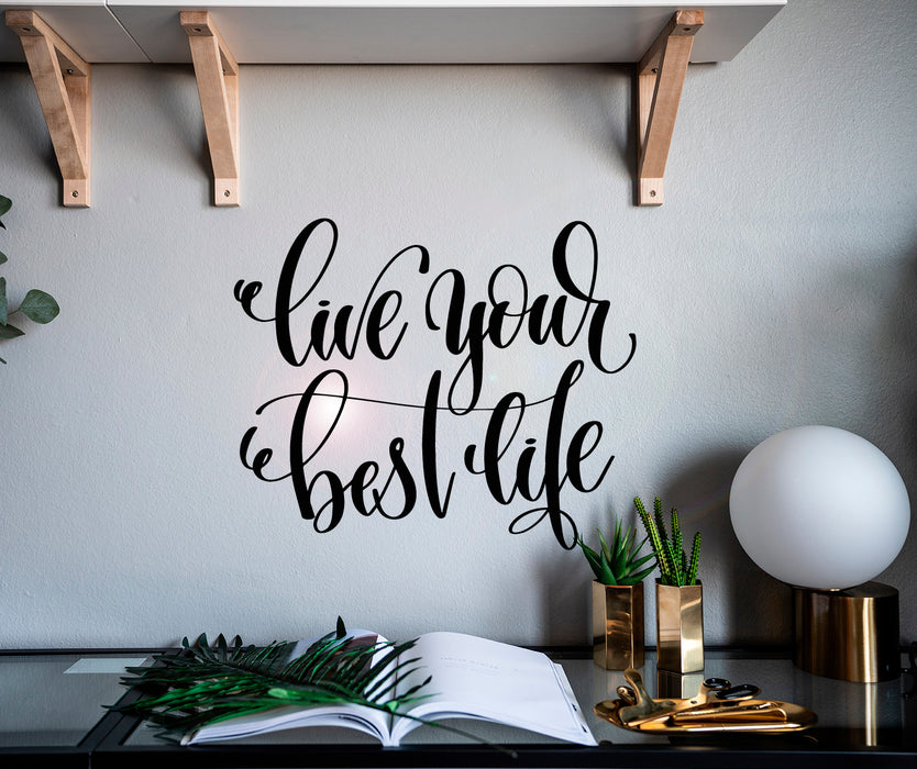 Autocollant mural en vinyle avec citation « Vivez votre meilleure vie » et phrase inspirante, 57,1 cm x 47,5 cm, gz187