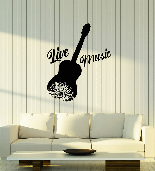 Vinyl Wall Decal Musical Instrument Guitar Live Music Store Stickers Mural (g3720)