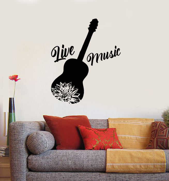 Vinyl Wall Decal Musical Instrument Guitar Live Music Store Stickers Mural (g3720)