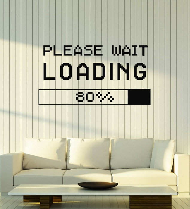 Vinyl Wall Decal Loading Please Wait Gaming Zone Kids Man Cave Creative Room Art Stickers Mural (ig5270)