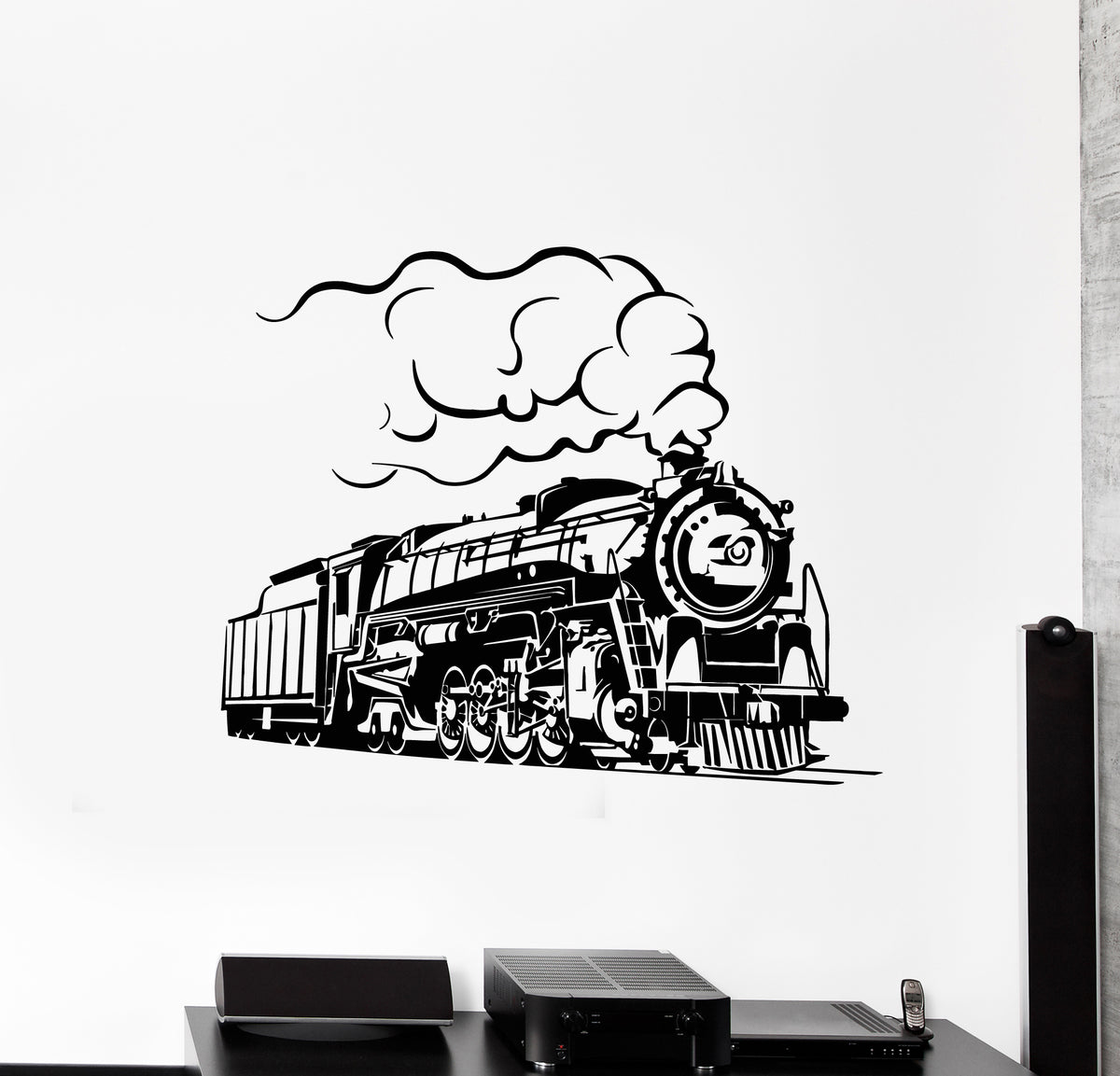Vinyl Wall Decal Train Locomotive Steam Railway Transport Stickers Mur ...