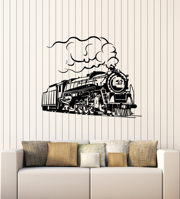 Vinyl Wall Decal Train Locomotive Steam Railway Transport Stickers Mural (g4595)