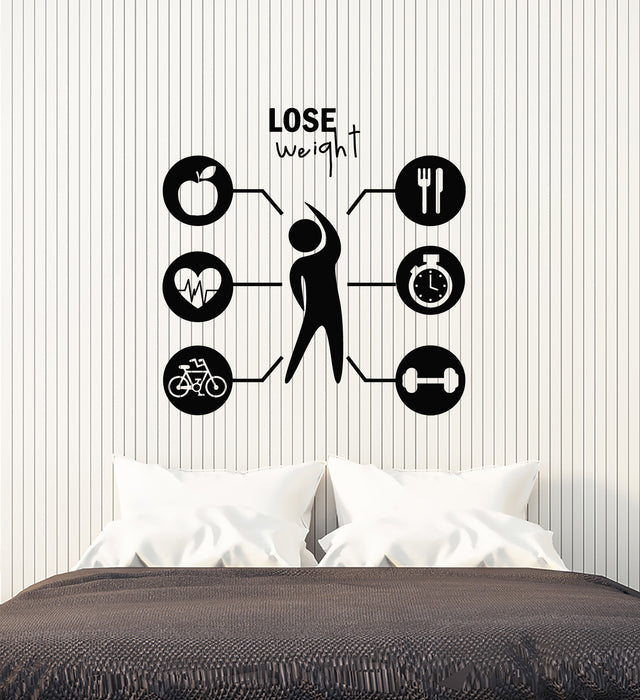 Vinyl Wall Decal Lose Weight Diet Training Fitness Cardio Sport Stickers Mural (g1960)