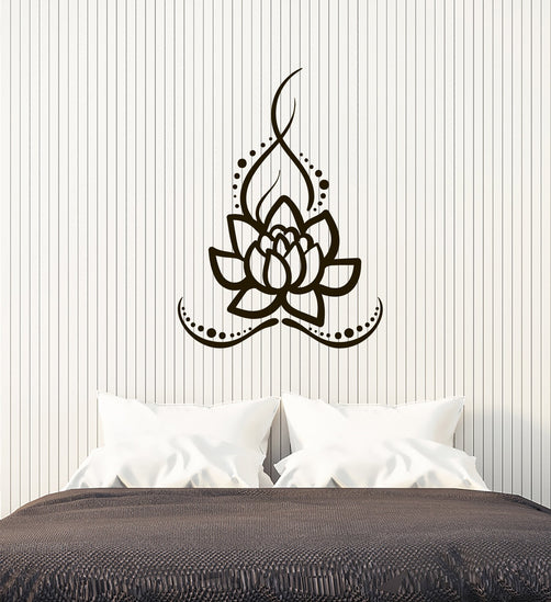 Vinyl Wall Decal Lotus Flower Meditation Room Yoga Studio Hinduism Sti ...