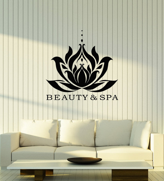 Vinyl Wall Decal Beauty Salon Spa Lotus Relaxing Massage Room Interior Stickers Mural (ig5808)