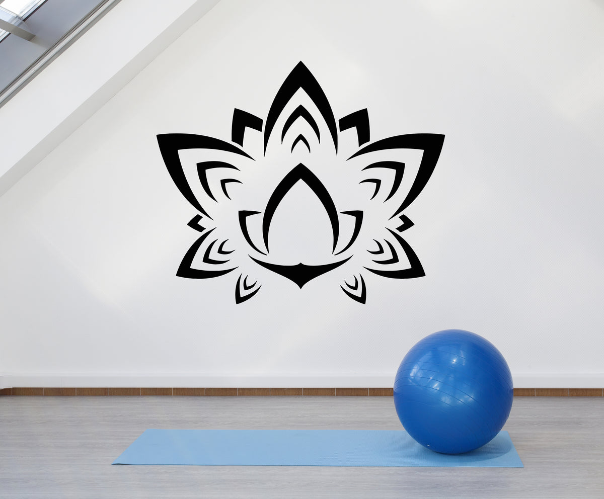Vinyl Wall Decal Lotus Ornament Symbol Flower Meditation Yoga Stickers ...