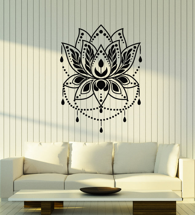 Vinyl Wall Decal Lotus Flower Buddhism Yoga Symbol Relax Stickers Mural (g2606)