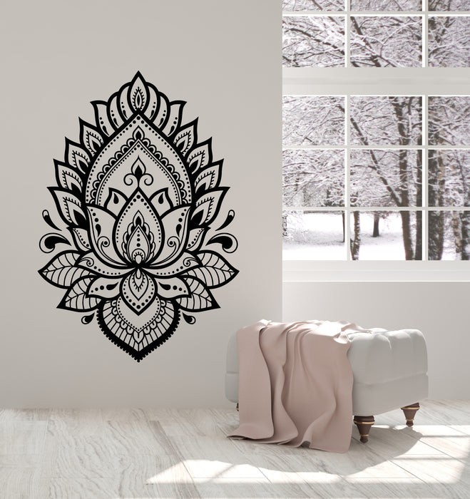 Vinyl Wall Decal Mandala Lotus Flower Yoga Room Meditation Stickers Mural (g2677)