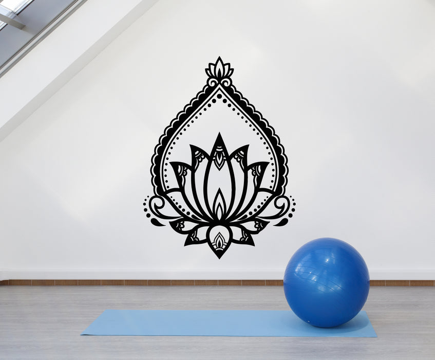 Vinyl Wall Decal Lotus Ornament Flower Nature Yoga Stickers Mural (g562)