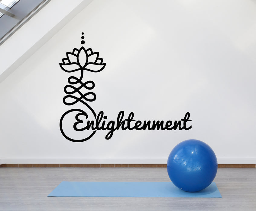 Vinyl Wall Decal Enlightenment Yoga Studio Lotus Meditation Room Stickers Mural (g661)