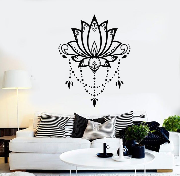 Vinyl Wall Decal Flower Lotus Nature Yoga Room Meditation Relaxation Zen Stickers Mural (g906)