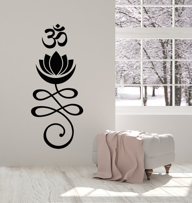 Vinyl Wall Decal Lotus Flower Relaxation Ornament Meditation Zen Stickers Mural (g3348)