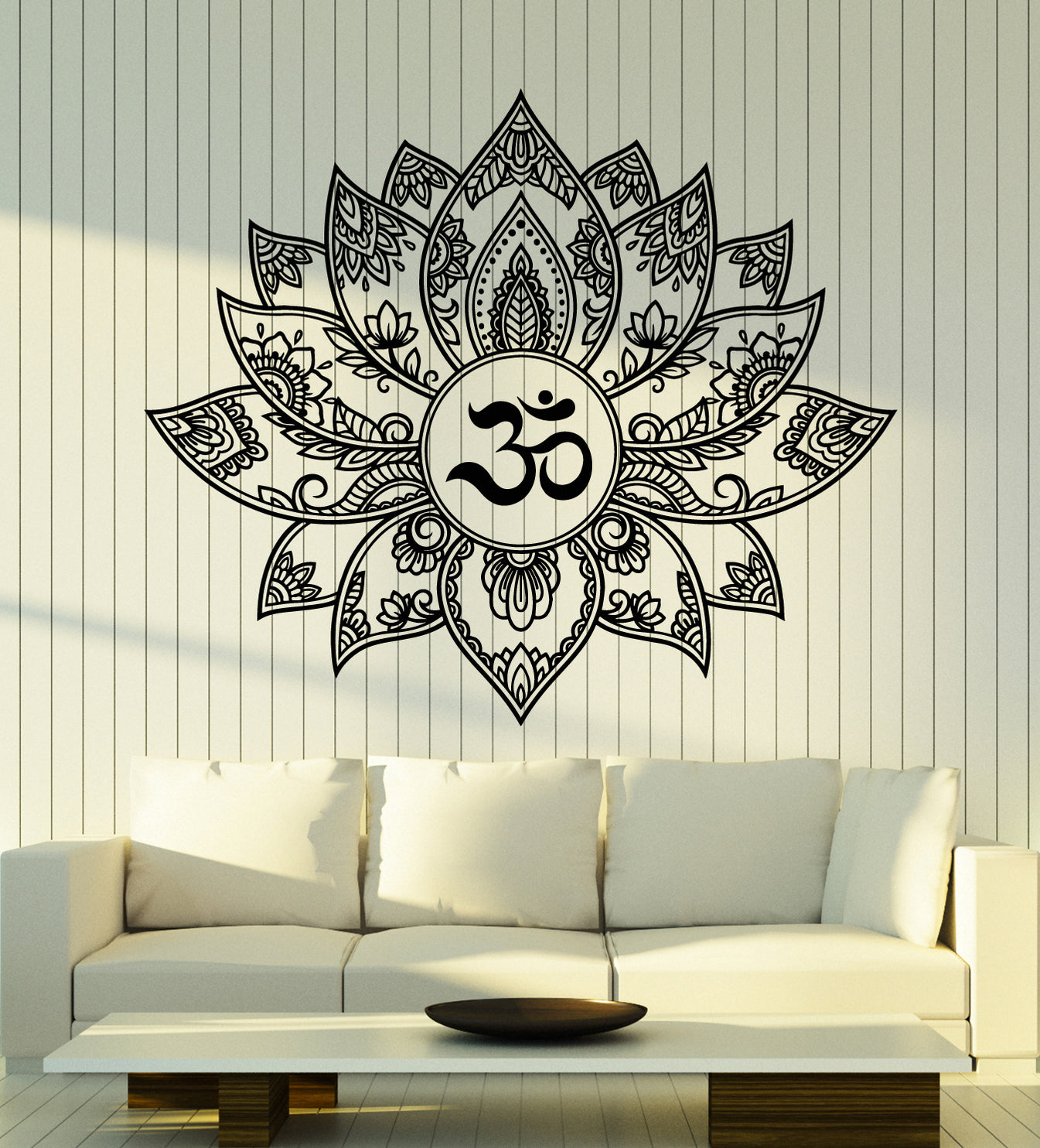 Vinyl Wall Decal Lotus Flower Buddhism Meditation Yoga Zen Stickers Mu ...