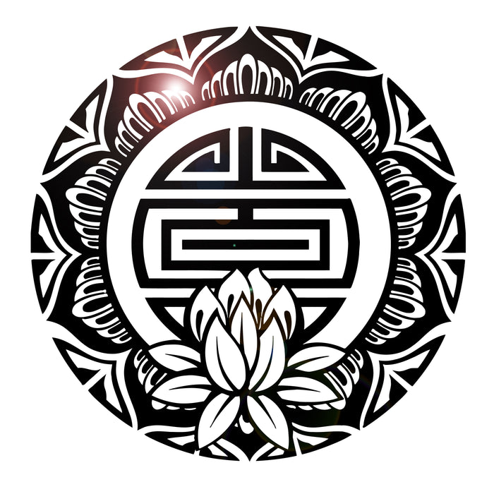 Vinyl Wall Decal Lotus Mandala Amulet Hinduism Buddhism Art Stickers Unique Gift (ig3443)