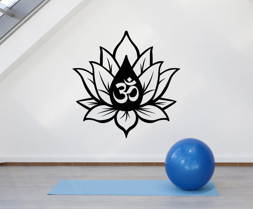 Vinyl Wall Decal Lotus Flower Yoga Studio Buddhism Meditation Stickers Mural (g5094)