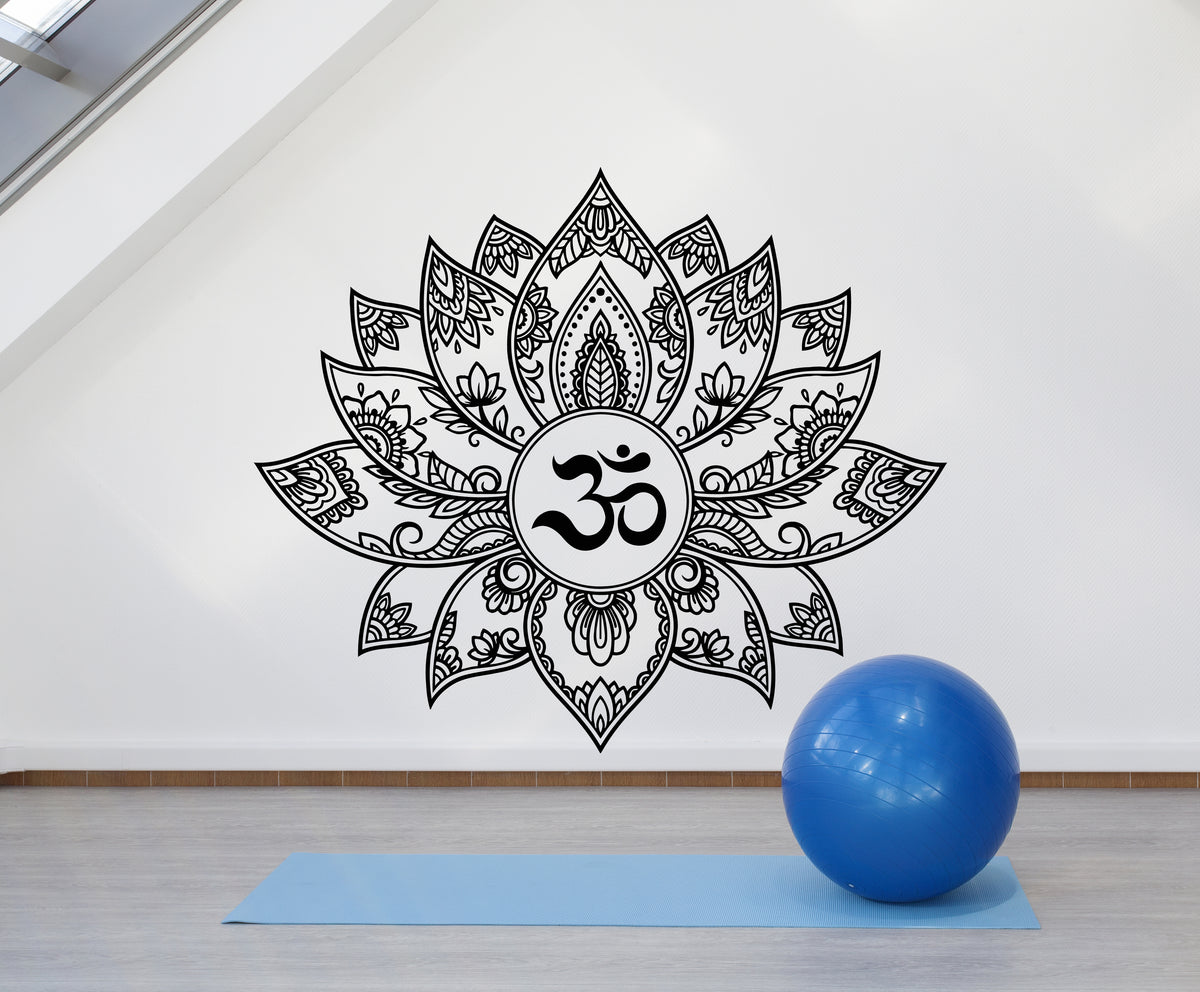Vinyl Wall Decal Lotus Flower Buddhism Meditation Yoga Zen Stickers Mu ...