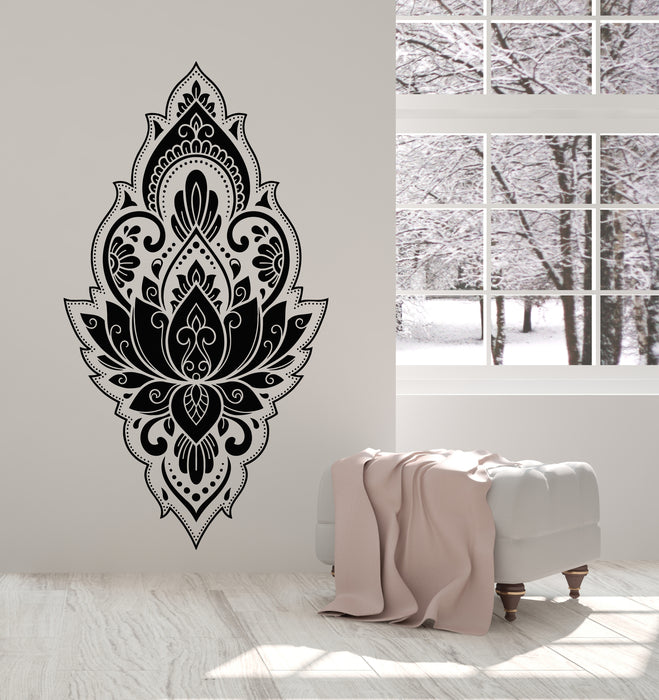 Vinyl Wall Decal Floral Ornament Lotus Bus Flower Meditation Room Stickers Mural (g5420)