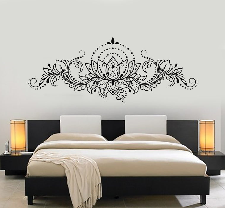 Vinyl Wall Decal Lotus Flower Ornament Buddhism Yoga Mehendi Stickers Mural (g5441)