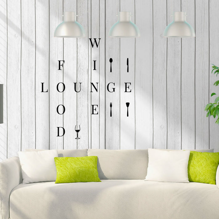 Vinyl Wall Decal Lounge Food Wine Lettering Words Kitchen Dining Stickers Mural (g8155)