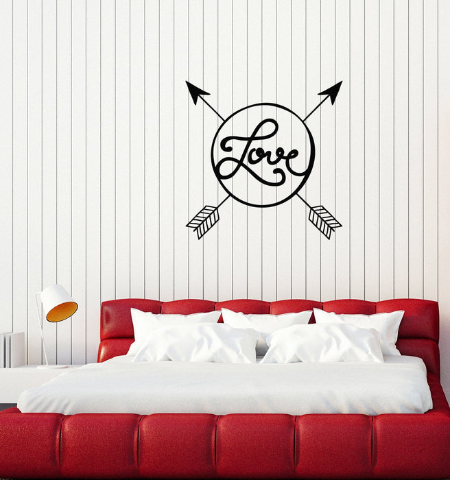Vinyl Decal Wall Sticker Love Arrows Romantic Decor for Bedroom Girls Unique Gift (g132)
