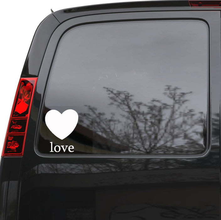 Auto Car Sticker Decal Love Heart Word Lettering Truck Laptop Window 5" by 6.5" m582c Unique Gift (2)
