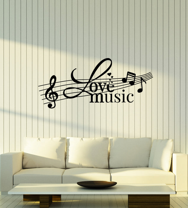 Vinyl Wall Decal Music Love Clef Musical Notes Melody Stickers Mural (g1773)