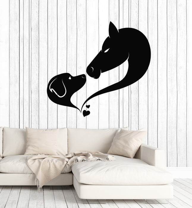 Vinyl Wall Decal Grooming Pets Love Nursery Decor Abstract Dog Horse Stickers Mural (g2458)